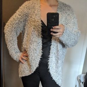 Black & White Fluffy Oversize Cardigan